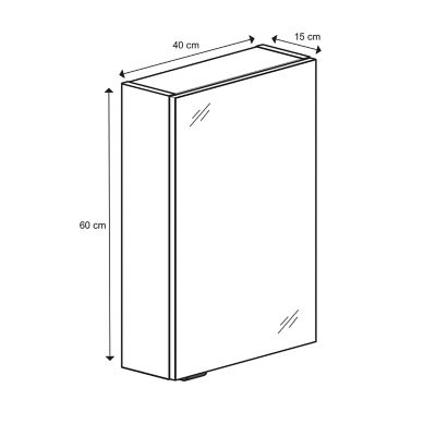 Armoire de toilette miroir l.40 x H.60 x P.15 cm, GoodHome Imandra