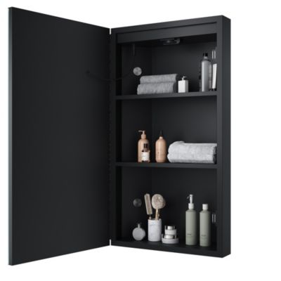 Armoire de toilette SIRHONA 60x75cm + Interrupteur tactile + LED température 3 couleurs + Anti-buée + Prise rasoir