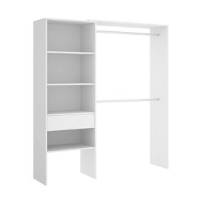 Armoire Dgarut, Structure pour dressing, Cintre ouvert, 160x40h187 cm, Blanc