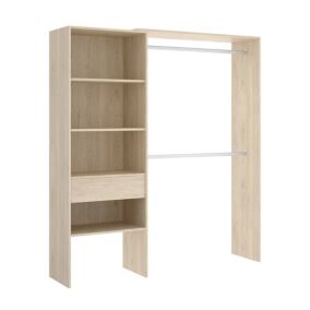 Armoire Dgarut, Structure pour dressing, Cintre ouvert, 160x40h187 cm, Chêne