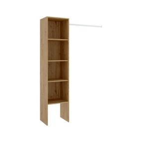 Armoire Dmaffe, Structure pour dressing, Cintre ouvert, 138x40h186 cm, Chêne Nodi