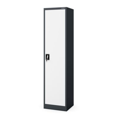 Armoire à dossiers à serrure, anthracite et blanche : ALEX 185x45x40 cm