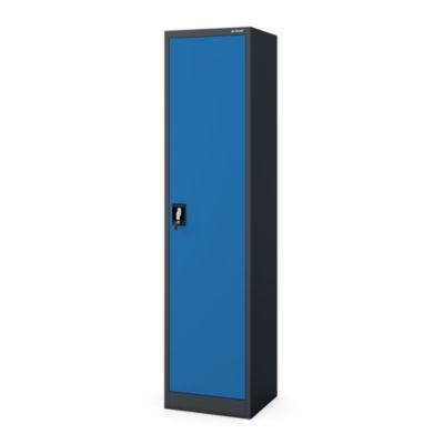 Armoire à dossiers à serrure, bleu anthracite : ALEX 450 x 1850 x 400 mm
