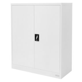 Armoire à Dossiers Verrouillable 90x40x109 cm, Blanc, en Acier