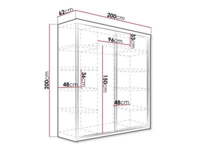 Armoire Dover 105, Nombre d'étagères: 9, 200x200x62cm