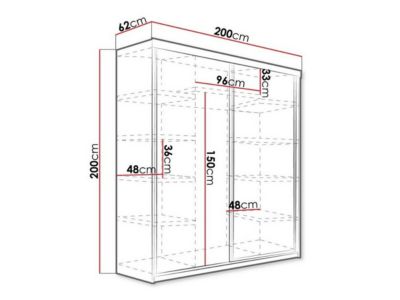 Armoire Dover 108, Nombre d'étagères: 9, 200x200x62cm