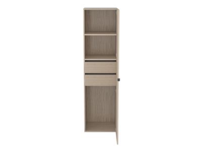 Armoire effet chêne 2 tiroirs GoodHome Atomia H. 187,5 x L. 50 x P. 45 cm