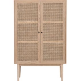 Armoire en bois et cannage naturel 100 cm - Eden