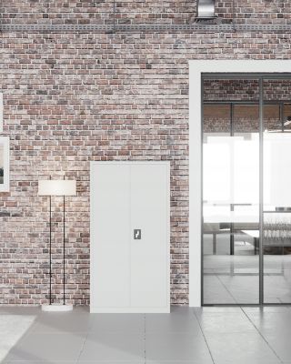 Armoire en métal verrouillable JAN, 900 x 1850 x 400 mm, blanc