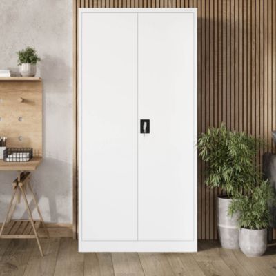 Armoire en métal verrouillable JAN, 900 x 1850 x 400 mm, blanc