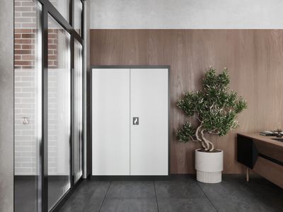 Armoire en métal verrouillable JAN H 1150 x 1850 x 400 mm blanc