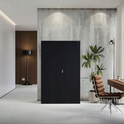 Armoire en métal verrouillable JAN H 1150 x 1850 x 400 mm noir