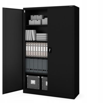 Armoire en métal verrouillable JAN H 1150 x 1850 x 400 mm noir