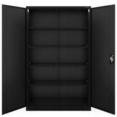 Armoire en métal verrouillable JAN H 1150 x 1850 x 400 mm noir