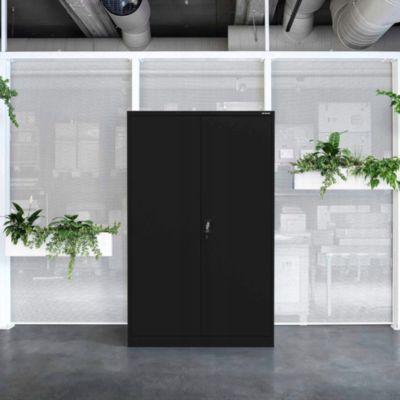 Armoire en métal verrouillable JAN H 1150 x 1850 x 400 mm noir