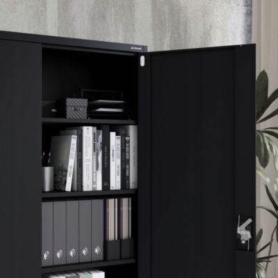 Armoire en métal verrouillable JAN H 1150 x 1850 x 400 mm noir