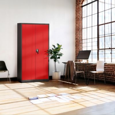 Armoire en métal verrouillable Jan Nowak 185x90x45 cm rouge