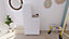 Armoire et commode blanches sur pieds 6 tiroirs chambre enfant GoodHome Atomia H. 198,5 x L. 100 x P. 58 cm