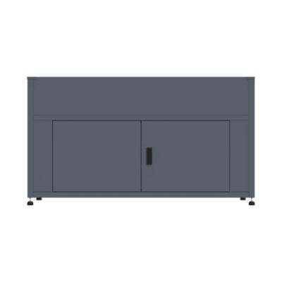 Armoire extérieure grand volume avec jardinière en acier galvanisé gris design moderne