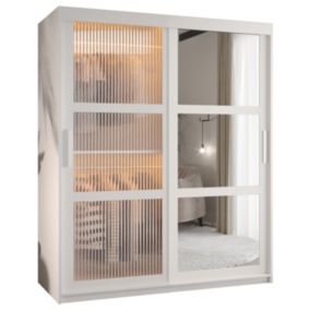 Armoire FLUTES  2 a portes coulissantes H. 200 x L. 150 x P. 62 2 portes