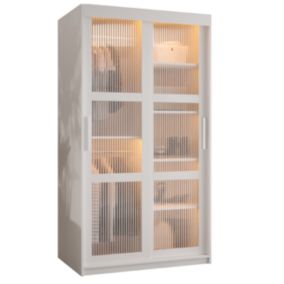 Armoire FLUTES  a portes coulissantes H. 200 x L. 100 x P. 62 2 portes