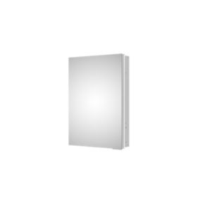 Armoire à glace aluminium murale et toilettes, étagère miroir LED encastrée et prise, UP7012, H.70cm, Largeur 50cm