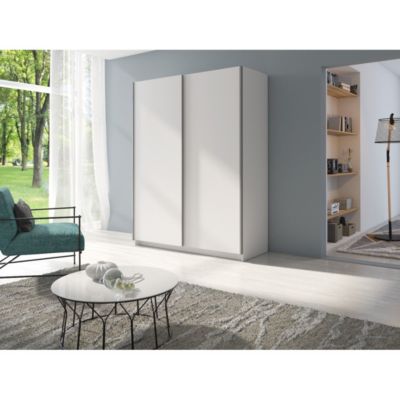 Armoire GOZU 151 cm avec 2 portes coulissantes  Blanc