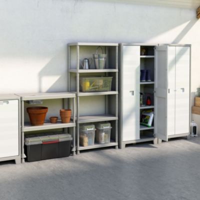 Armoire haute blanc Major 4 tablettes L. 80 x H. 182 x P. 44 cm