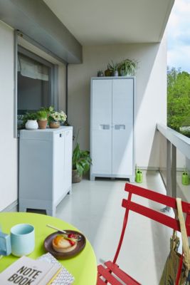 Armoire haute blanc Major 4 tablettes L. 80 x H. 182 x P. 44 cm