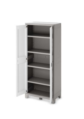 Armoire haute blanc Major 4 tablettes L. 80 x H. 182 x P. 44 cm