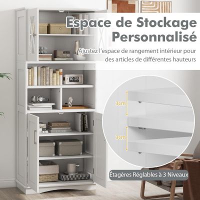 SogesHome Armoire murale de salle de bain avec miroir en bois à