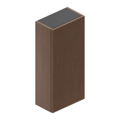Armoire haute de salle de bains l.35 x H.75 x P.20 cm placage noyer strié, Pura+