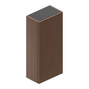 Armoire haute de salle de bains l.35 x H.75 x P.20 cm placage noyer strié, Pura+