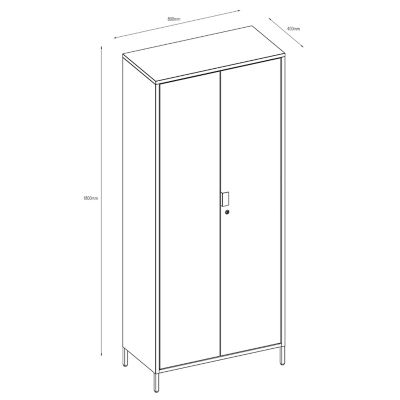 Armoire Vitrine Industrielle Noire - Beliani HARTY - En Acier Et Verre - 176x80x35 Cm - Meuble De Rangement Bureau