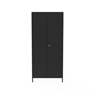Armoire haute en métal noir H. 180 x L. 80 x P. 40 cm, GoodHome Rand