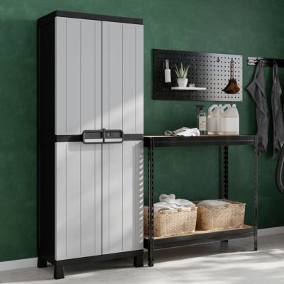 Armoire haute plastique 4 tablettes Links L.65 x H.173 x P.37 cm