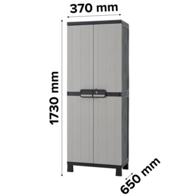 Armoire haute plastique 4 tablettes Links L.65 x H.173 x P.37 cm