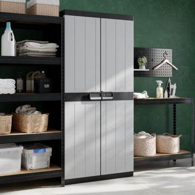 Armoire haute plastique 4 tablettes Links L.89 x H.190 x P.54 cm