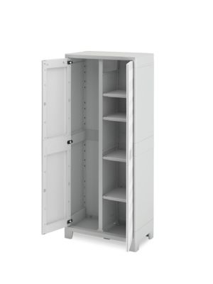 Armoire Haute Universelle Blanc 4 Tablettes Rangement Balais Major L 80 X H 182 X P 44 Cm Castorama