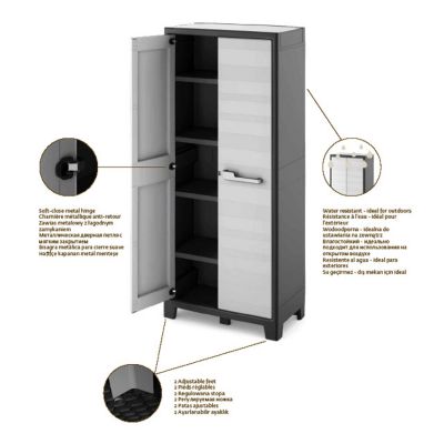 Armoire Holo grise intérieur/extérieur 182 cm