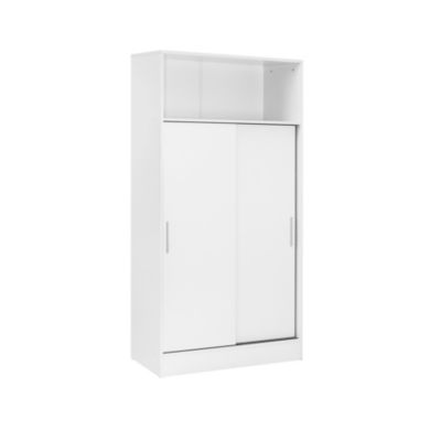 Armoire Home 2 Portes Coulissantes - Venprodin - 157X81X38 Blanc