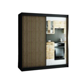 Armoire Lamelo 2 a portes coulissantes H. 200 x L. 200 x P. 62 2 portes