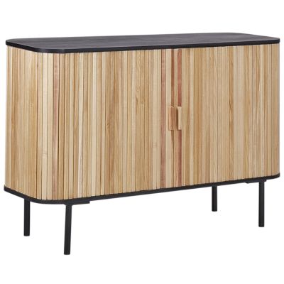 Armoire LINDON Bois de paulownia Marron/noir