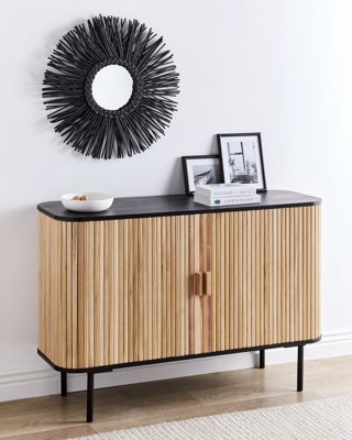 Armoire LINDON Bois de paulownia Marron/noir