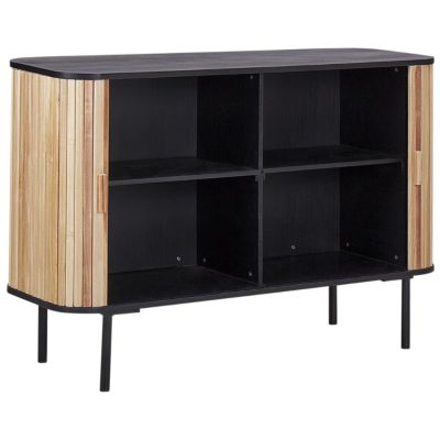 Armoire LINDON Bois de paulownia Marron/noir