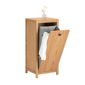 Armoire à linge avec panier à linge pliable Meuble de salle de bain, BZR96-N, SoBuy