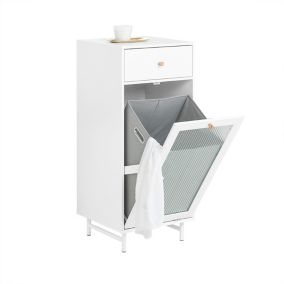 Armoire à Linge avec Sac à Linge Corbeille à Linge sur Pieds, BZR116-W, SoBuy