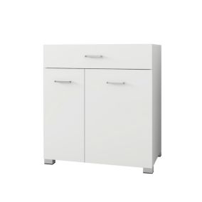 Armoire à linge meuble salle de bain commode de rangement blanc 75x78,5x45 cm