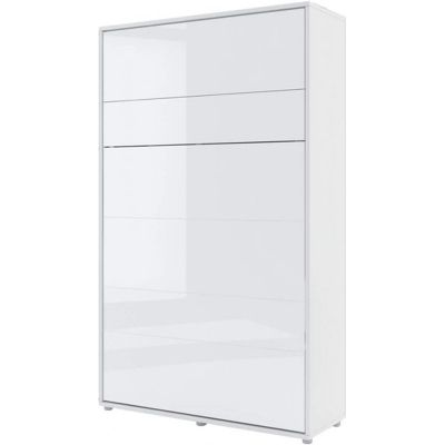 Armoire Lit escamotable +2 Placards Vertical 160x200 cm blanc brillant tiroir Lit Mural Consus