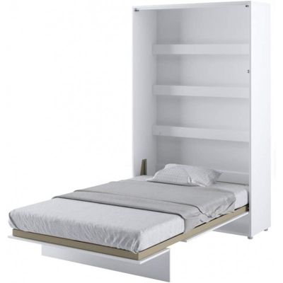 Armoire Lit escamotable +2 Placards Vertical 160x200 cm blanc brillant tiroir Lit Mural Consus